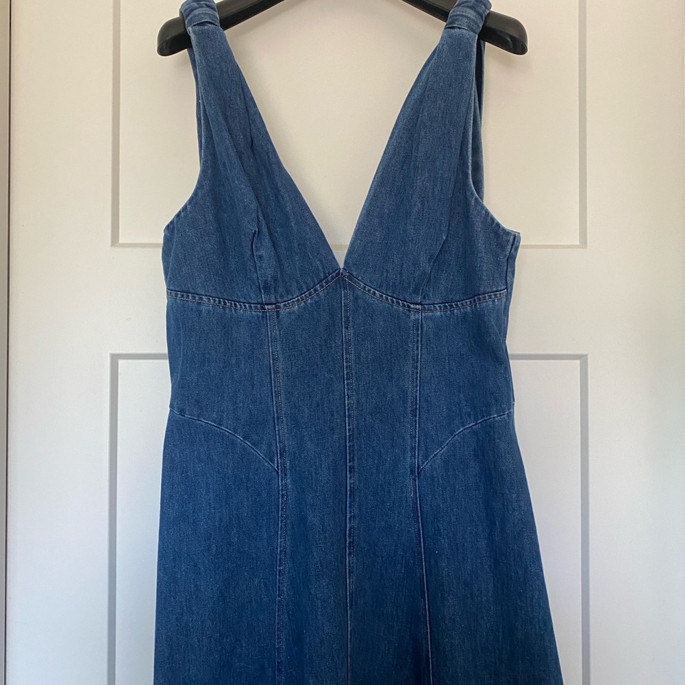 Vici Blue Denim Sleeveless V-Neck Dress